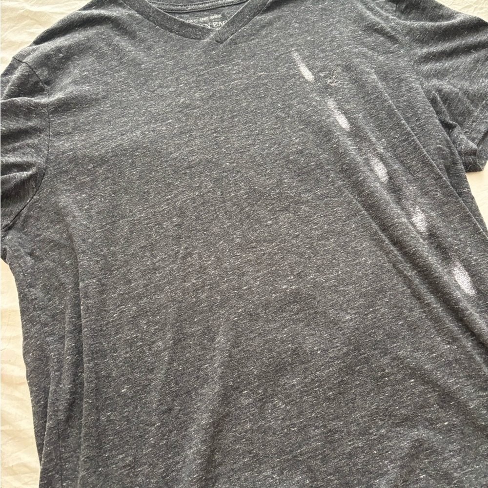American Eagle Outfitters Charcoal V-Neck T-Shirt